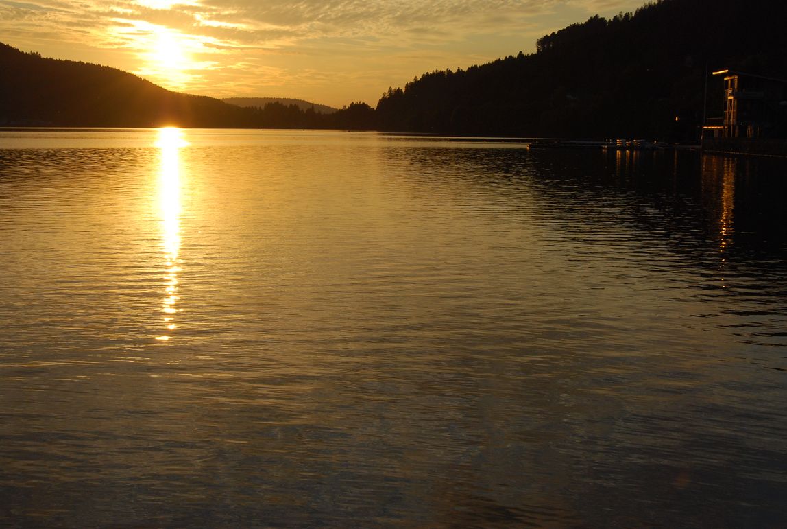 Coucher de soleil sur le lac de Gérardmer